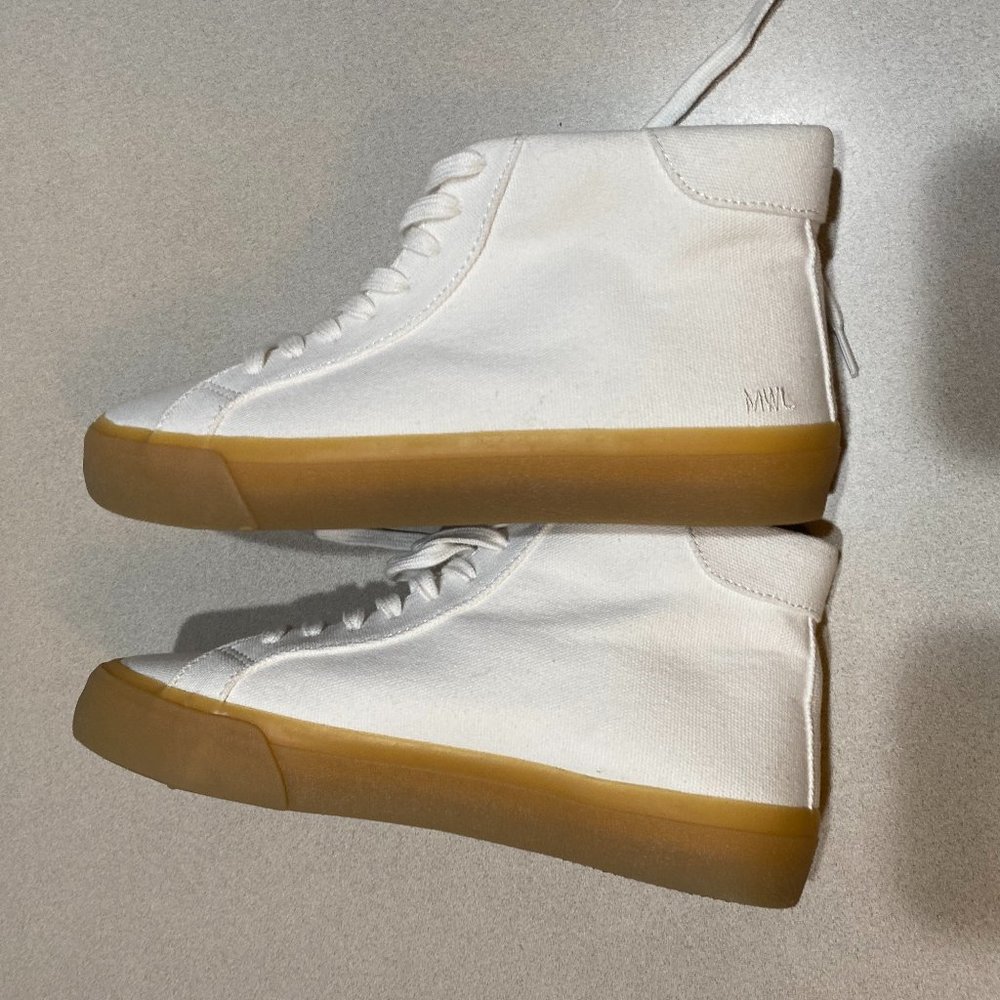 New Madewell White Sneaker High Tops size 7.5